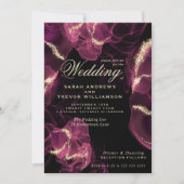 結婚の クリムゾンベリーアルコールインク 招待状 (正面)