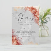 結婚の |クリーミーな夢のセドナクレイのアルコールインク 招待状 (スタンド正面)