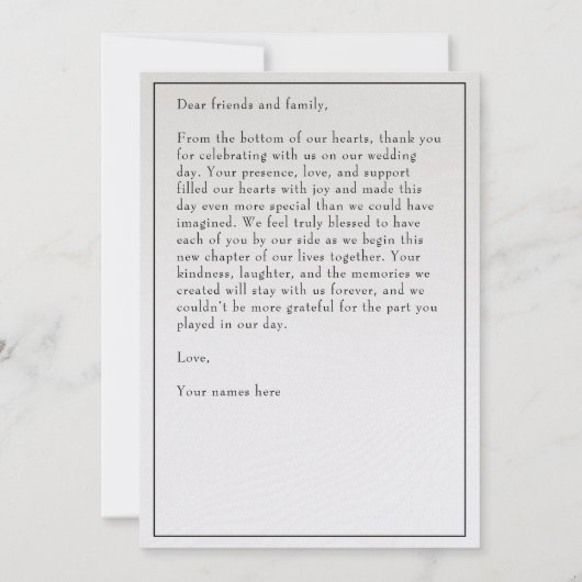 結婚の サンキューカード (裏面)