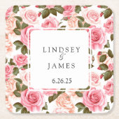 結婚の スクエアペーパーコースター (正面)