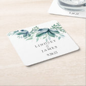 結婚の スクエアペーパーコースター (アングル)