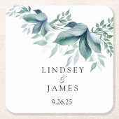 結婚の スクエアペーパーコースター (正面)