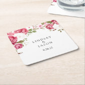 結婚の スクエアペーパーコースター (アングル)