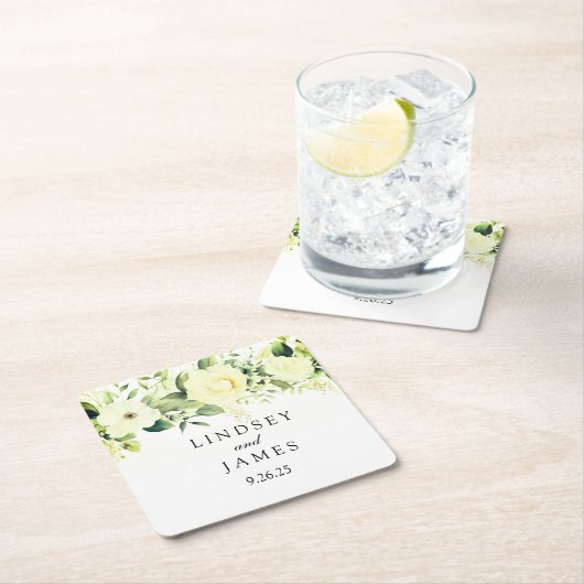 結婚の スクエアペーパーコースター (インサイチュ)