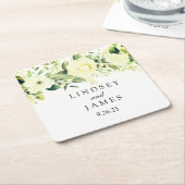 結婚の スクエアペーパーコースター (アングル)