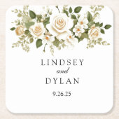 結婚の スクエアペーパーコースター (正面)