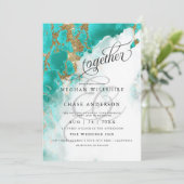 結婚の |ターコイズ水彩BarefootBride™ (スタンド正面)