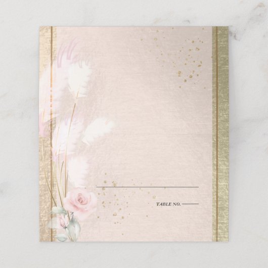 結婚の |ダスティピエレガントンクフローラパンパスグラス プレイスカード (外部開封)