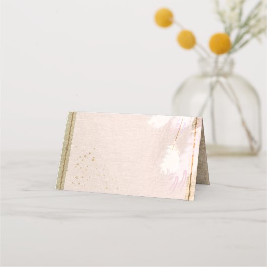 結婚の |ダスティピエレガントンクフローラパンパスグラス プレイスカード (裏面)