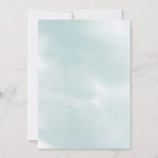 結婚の |ティール（緑がかった色）グリーンウォーター色 招待状 (裏面)