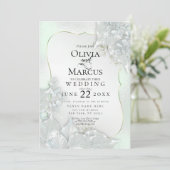結婚の |ハネディグリーンパールきらめく 招待状 (スタンド正面)