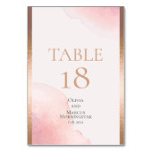 結婚の |バラ赤面水カラスプラッシュ テーブルナンバー (裏面)