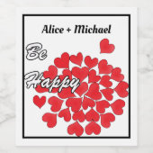 結婚の，バレンタインの日，あいさつ，ラベル，ハップ ワインラベル (シングルラベル)