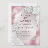 結婚の |バーグ淡い色のンディ・パールきらめく招待状 招待状 (正面)