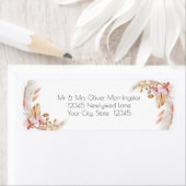 結婚の |パステルピンクアイボリーパンパスグラス ラベル (インサイチュ)