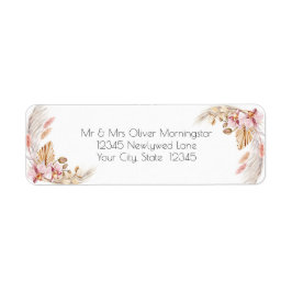 結婚の |パステルピンクアイボリーパンパスグラス ラベル