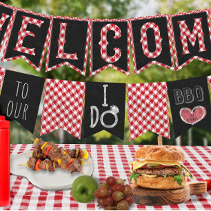 結婚の&ブライダルシャワーの夏I DO BBQパーティー バンティングフラッグ