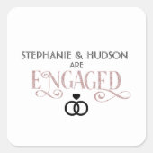 結婚の,ブライダルシャワー,婚約した婚約パーティ スクエアシール (正面)