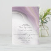 結婚の |プラムパープルソフトマーブル 招待状 (スタンド正面)