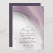 結婚の |プラムパープルソフトマーブル 招待状 (正面/裏面)