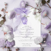結婚の |ボホウォーターカラーパープルバラフローラ 招待状