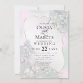 結婚の |ミスティピンクパールきらめく 招待状 (正面)