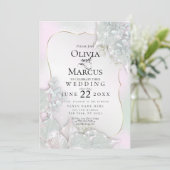 結婚の |ミスティピンクパールきらめく 招待状 (スタンド正面)