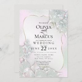 結婚の |ミスティピンクパールきらめく 招待状