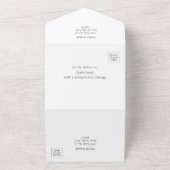 結婚の |ミニマ結婚リストの全てを1つにまとめる オールインワン招待状 (外側)