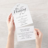 結婚の |ミニマ結婚リストの全てを1つにまとめる オールインワン招待状 (貼ってはがせる)