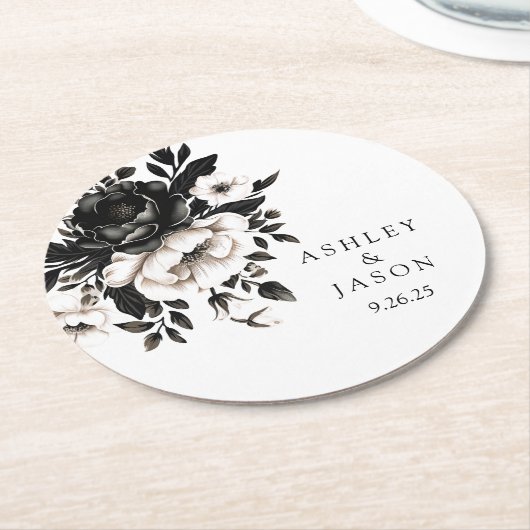 結婚の ラウンドペーパーコースター (アングル)