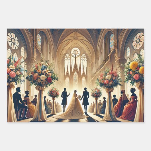 結婚の ラッピングペーパーシート (正面)