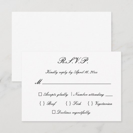 結婚の 出欠カード (正面/裏面)