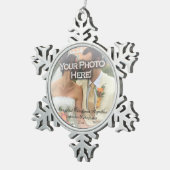 結婚の～初めてのクリスマスフォトオーナメント スノーフレークピューターオーナメント (右)