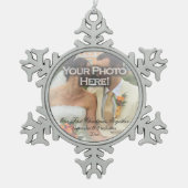 結婚の～初めてのクリスマスフォトオーナメント スノーフレークピューターオーナメント (正面)