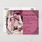 結婚の，婚約パーティ招待 インビテーションポストカード (正面/裏面)