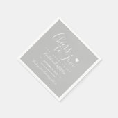 結婚の「愛する応援」エレガントなグ書レイ スタンダードカクテルナプキン (角)