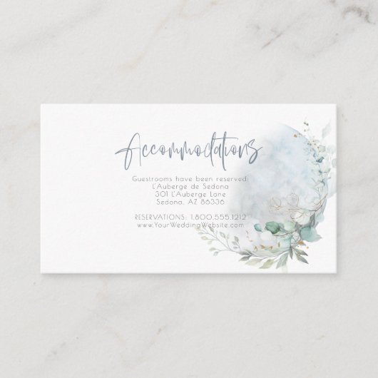 結婚の 愛の月の上のほこりっぽい青 エンクロージャーカード (正面)