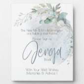 結婚の 愛の月の上のほこりっぽい青 フォトプラーク (正面)