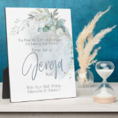 結婚の 愛の月の上のほこりっぽい青 フォトプラーク (側面)