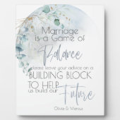 結婚の 愛の月の上のほこりっぽい青 フォトプラーク (正面)