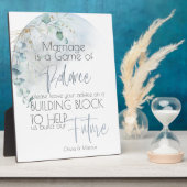 結婚の 愛の月の上のほこりっぽい青 フォトプラーク (側面)