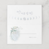 結婚の 愛の月の上のほこりっぽい青 プレイスカード (外部開封)
