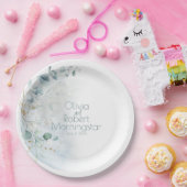 結婚の 愛の月の上のほこりっぽい青 ペーパープレート (パーティー)