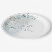 結婚の 愛の月の上のほこりっぽい青 ペーパープレート (アングル)