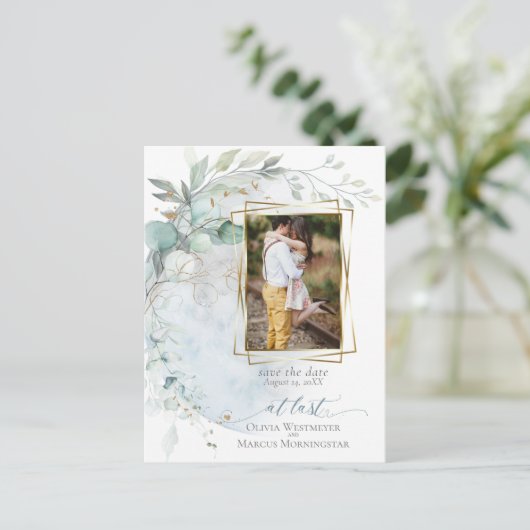 結婚の 愛の月の上のほこりっぽい青 ポストカード (スタンド正面)