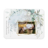 結婚の 愛の月の上のほこりっぽい青 マグネット (横)