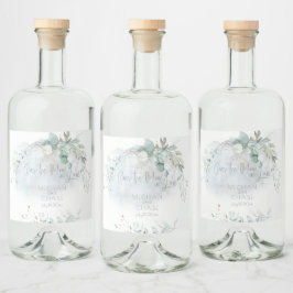 結婚の 愛の月の上のほこりっぽい青 リキュールボトルラベル