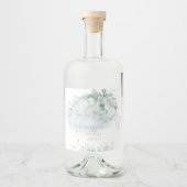 結婚の 愛の月の上のほこりっぽい青 リキュールボトルラベル (正面)