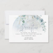 結婚の 愛の月の上のほこりっぽい青 招待状 (正面)